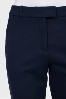 Mid-rise blue wool trousers
