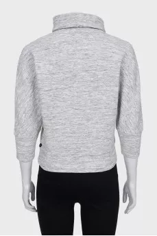 Gray sports jacket with a high collar