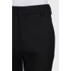 Black wool trousers with stripes