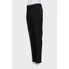 Black wool trousers with stripes