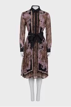 Animal print button-down dress
