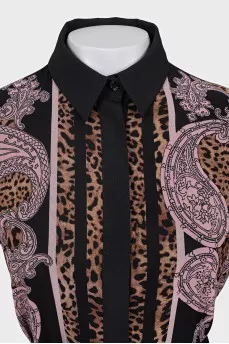 Animal print button-down dress