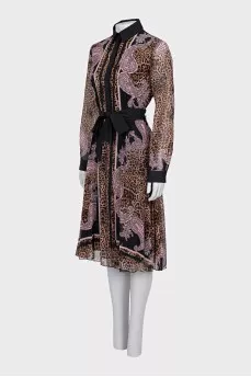 Animal print button-down dress