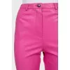 Pink faux leather trousers