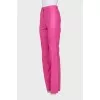 Pink faux leather trousers