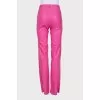 Pink faux leather trousers