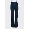 Wide leg fit jeans with raw hem