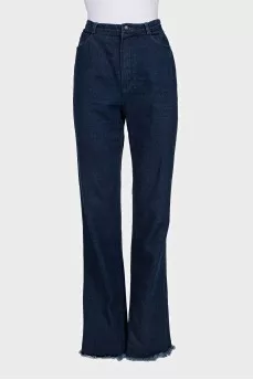 Джинси wide leg fit з необробленим краєм