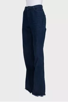 Джинси wide leg fit з необробленим краєм