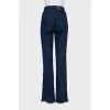 Wide leg fit jeans with raw hem