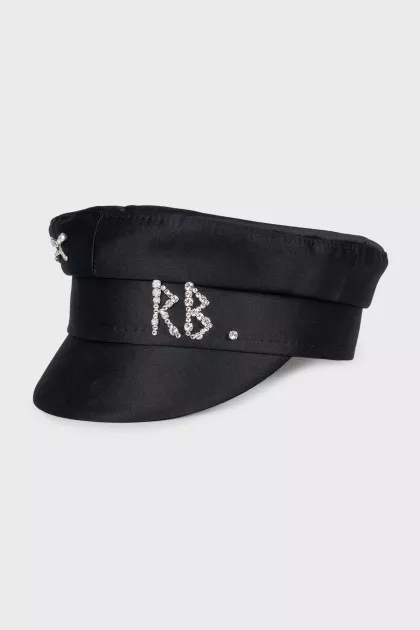 Black cap with rhinestones