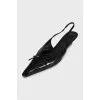 Черные слингбки на каблуке kitten heel