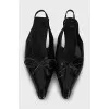 Черные слингбки на каблуке kitten heel