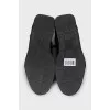 Men's black sneakers made of textile and leather