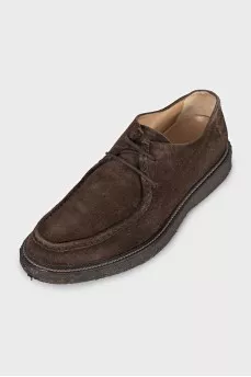 Чоловічі лофери із замші на шнурівці
