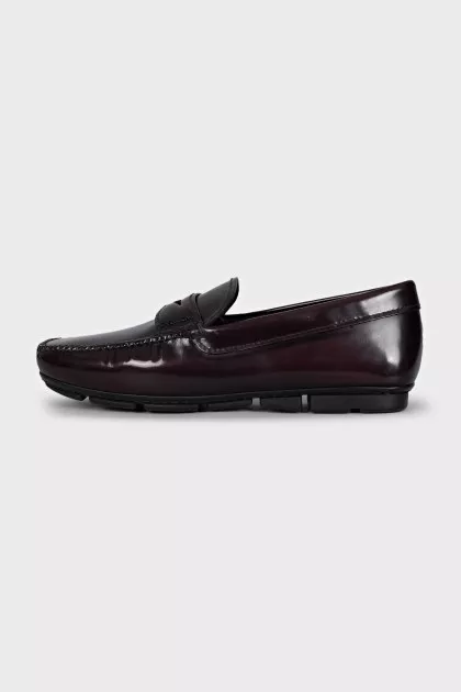 Brown leather moccasins