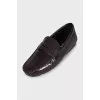 Brown leather moccasins