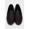 Brown leather moccasins