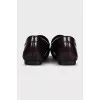 Brown leather moccasins