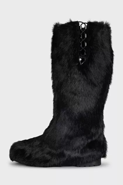 High fur boots