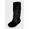High fur boots