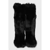 High fur boots