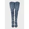 Animal print denim over-the-knee boots
