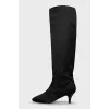 Текстильні чоботи на підборах kitten heel