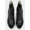Ankle boots with cutouts and peep toe