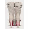Suede boots decorated with python skin