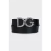 Black belt with silver logo