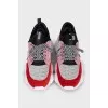 Combined leather sneakers with a chunky sole