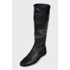 Leather boots with eyelets