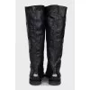 Leather boots with eyelets