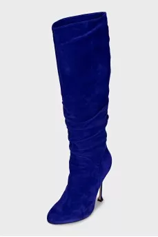 Suede stiletto boots