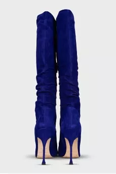 Suede stiletto boots