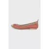 Leather ballet flats with suede toe