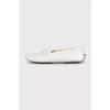 Leather moccasins with embossing