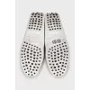 Leather moccasins with embossing