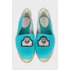 Textile espadrilles with a signature logo