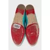 Textile espadrilles with a signature logo
