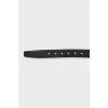 Leather belt with silver logo