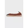 Textile espadrilles with leather toe