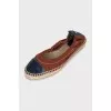 Textile espadrilles with leather toe