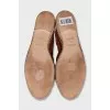Textile espadrilles with leather toe