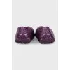Purple embossed leather loafers
