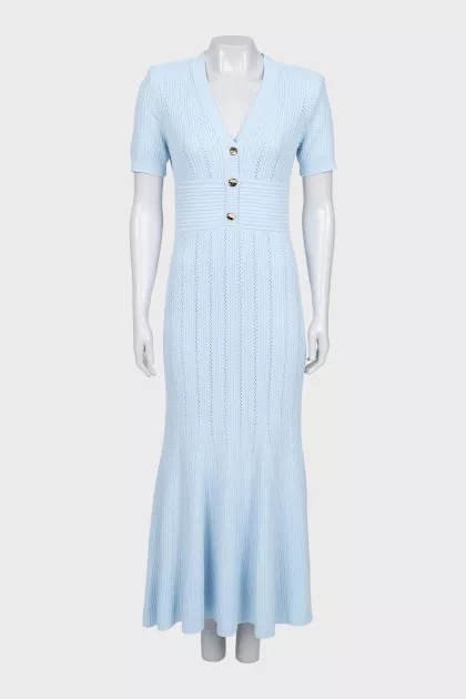 Gold-tone button maxi dress with tag