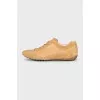 Brown leather and suede sneakers