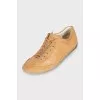 Brown leather and suede sneakers