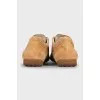 Brown leather and suede sneakers